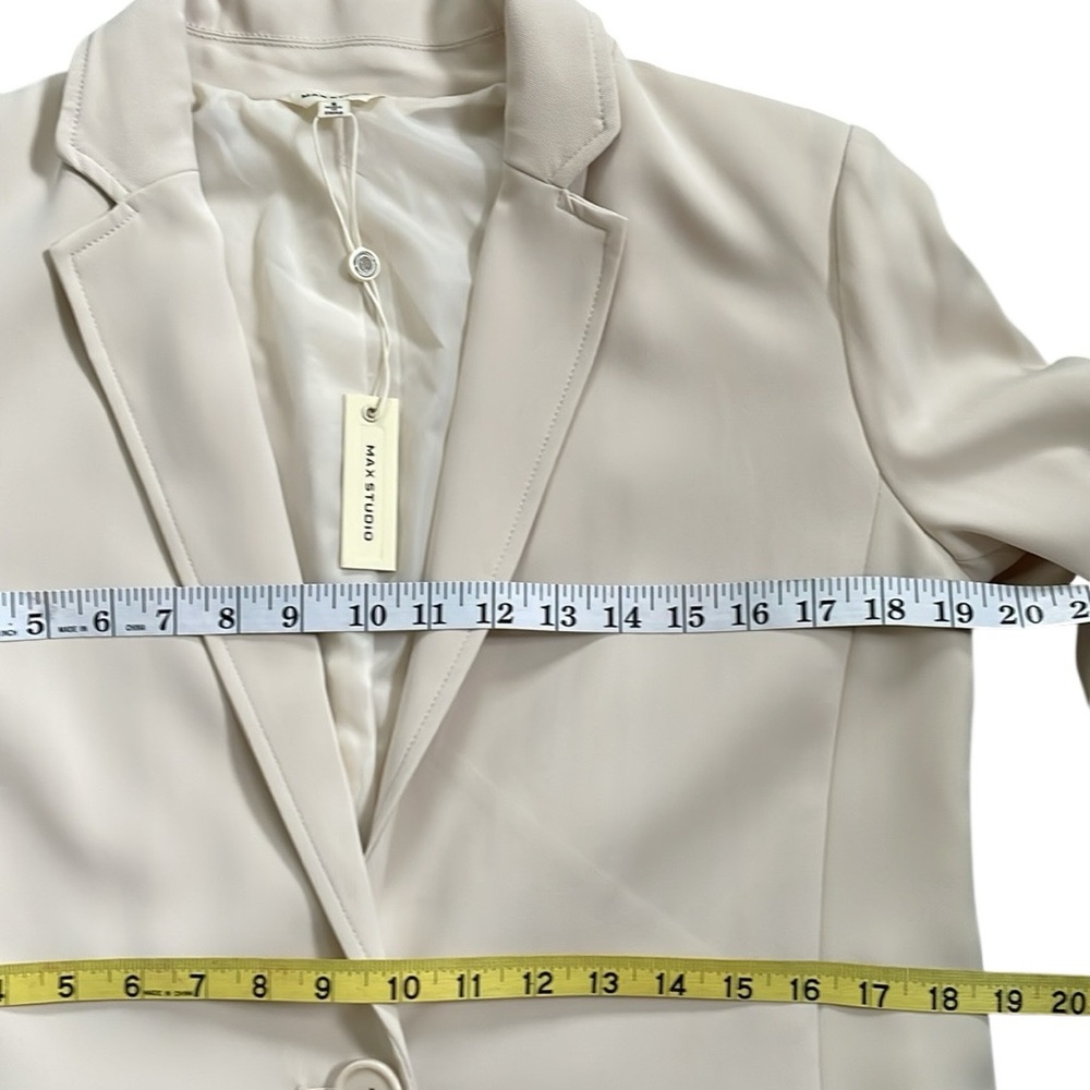 Max Studio Cream Polyester One Button Modern Blaz… - image 12